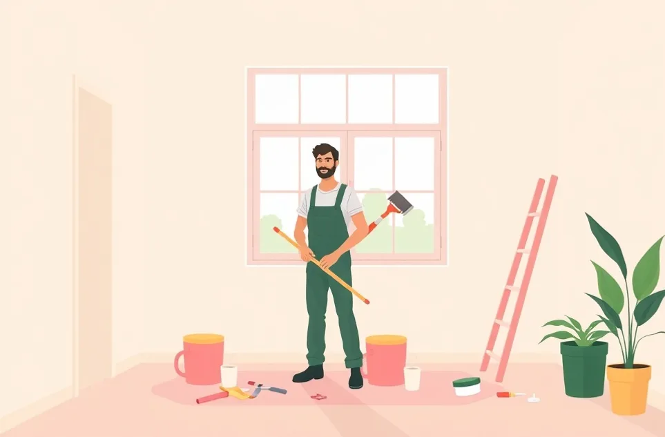 Intérieur rénové après travaux de peinture à Mios